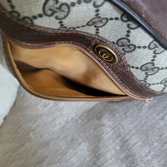 Gucci "GG" Supreme Sherry Web Camera Brown Leather Coated Canvas Cross Body - Picture 7 of 13